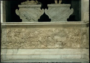 The Battle of Marignano in 1515, from the tomb of Francis I and Claude of France, Duchess of Brittany, 1548-52